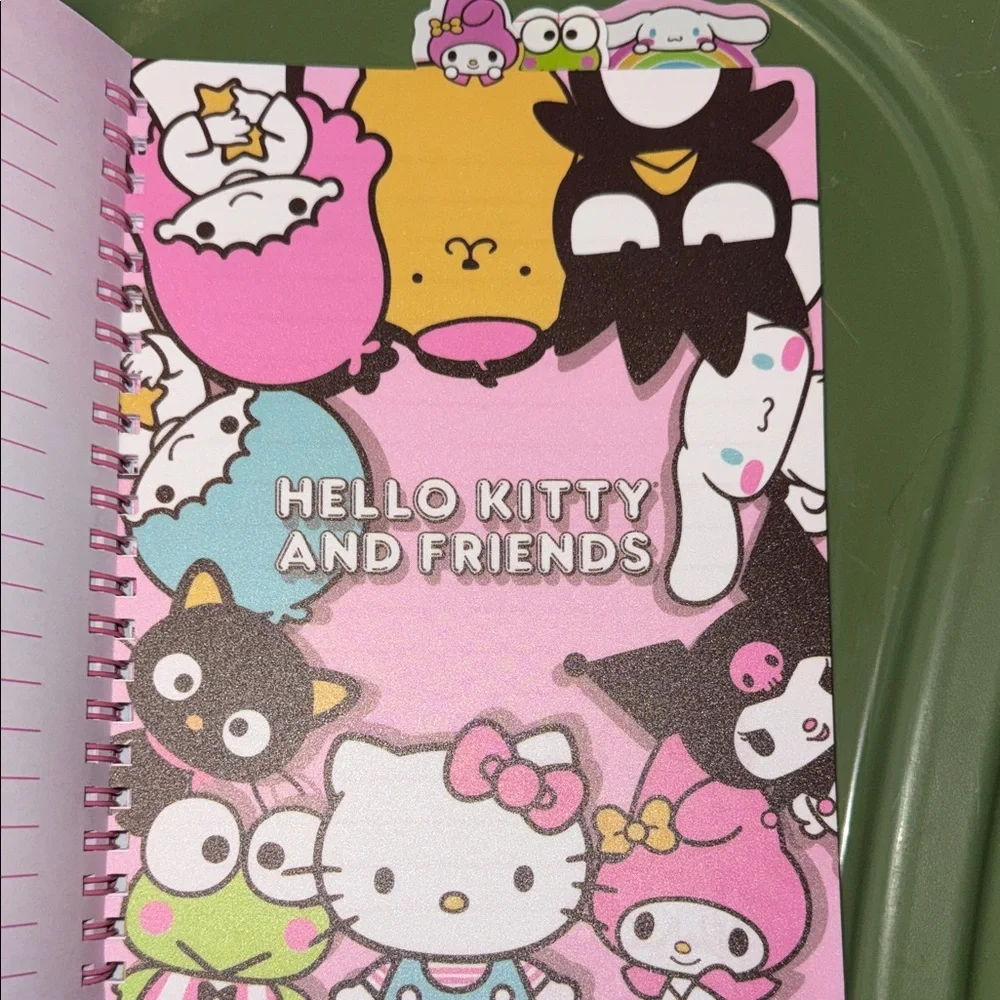 Hello Kitty Pink “Jibbitz” type Notebook, Tab Journal and Pen & Highlighters Set
